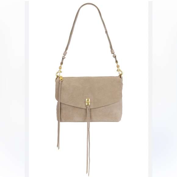 Rebecca Minkoff Darren Top Xip Suede Shoulder Bag in Clay NWT